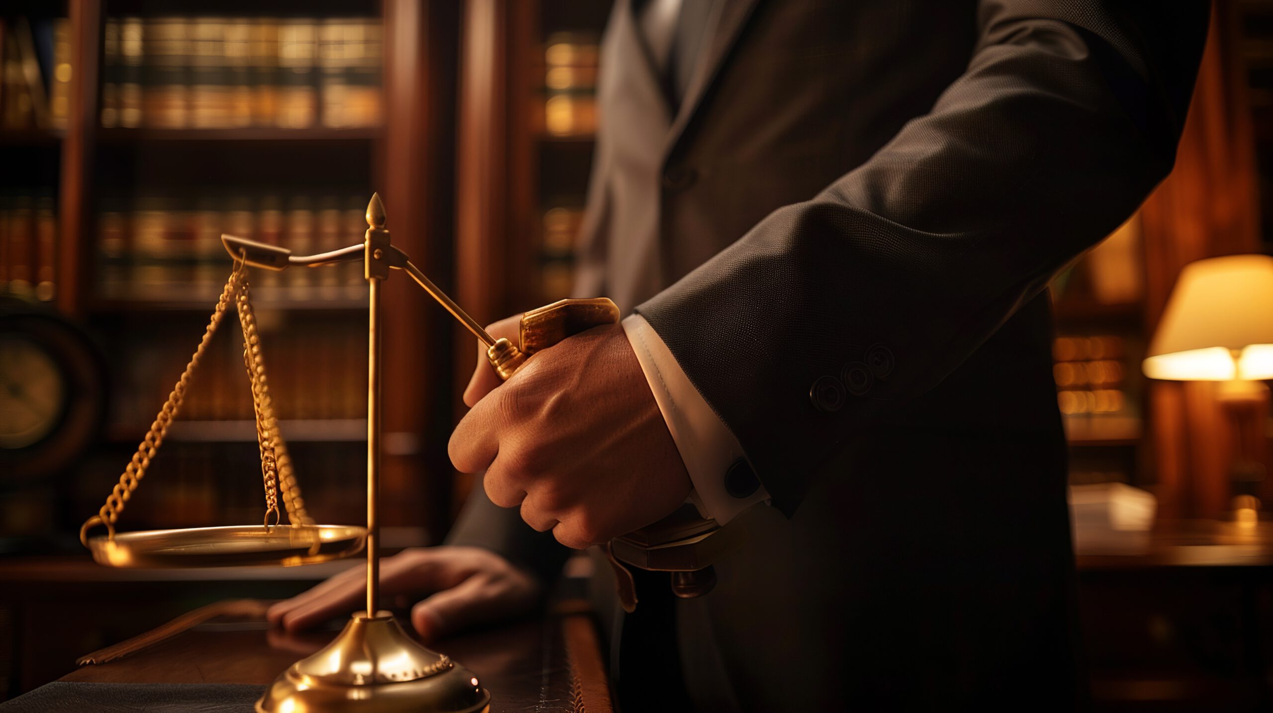 Businessman Or Lawyer's Hand With Legal Services Icon On Laptop Screen: Online Legal Advice For Labor Law And Business Company Legal Consultation